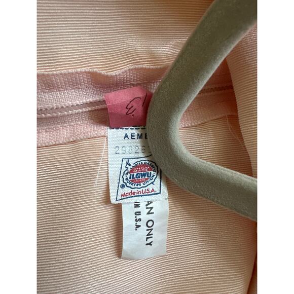 Vintage 1950s Peach Taffeta Off-Shoulder Drop-Waist Gown Rhinestone Bow Size 6 - Picture 11 of 14